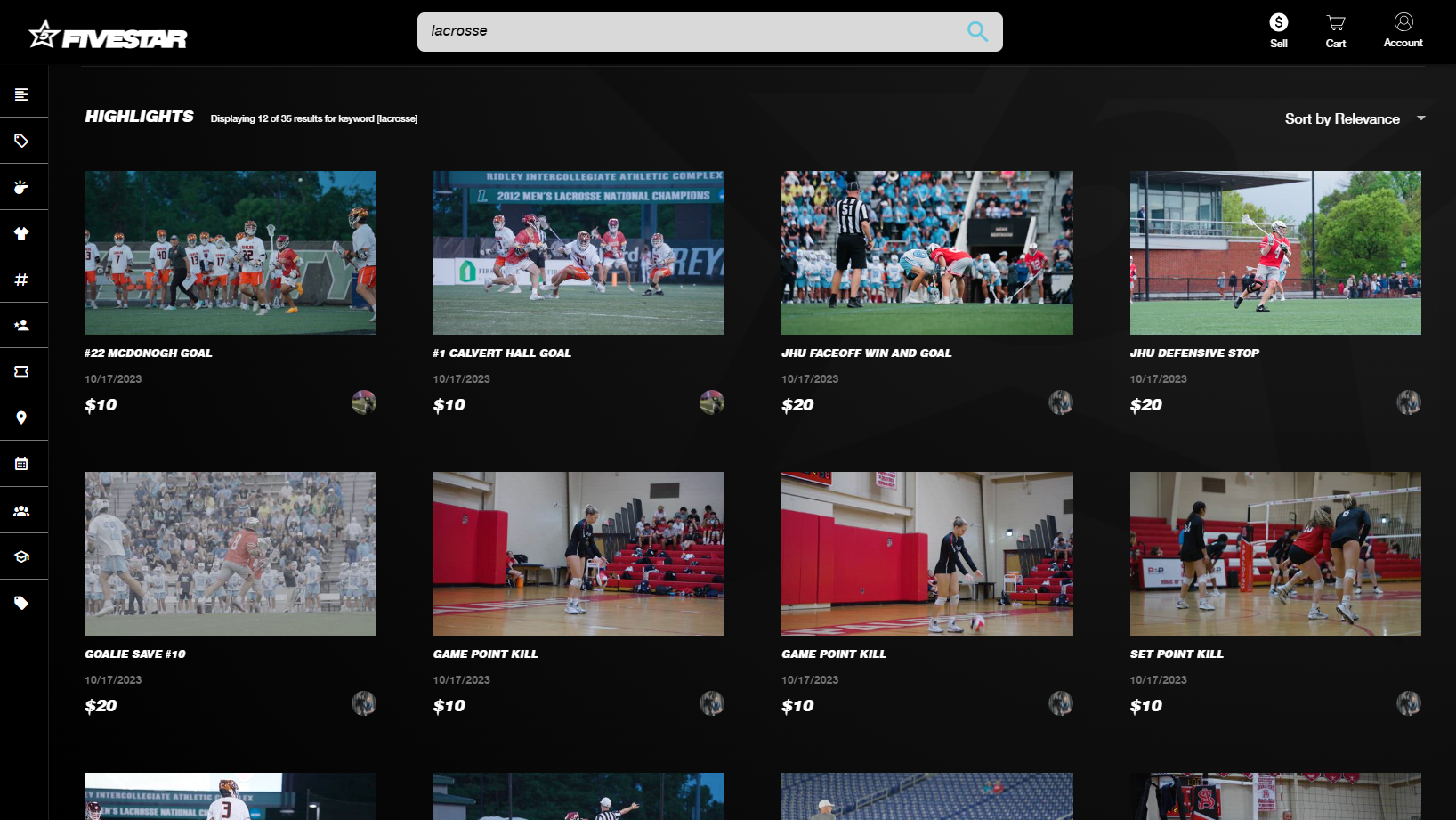 Highlight search screen